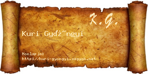 Kuri Gyöngyi névjegykártya